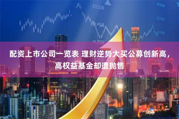 配资上市公司一览表 理财逆势大买公募创新高，高权益基金却遭抛售